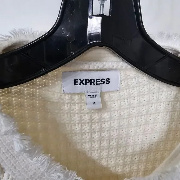 Express Cream Sweater With Gold Buttons, Sz Medium, Excellent Condition - Picture 5 of 5